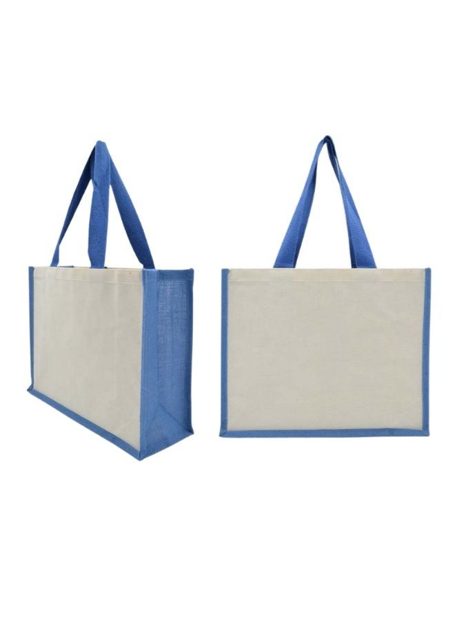 Fatio Set of 10 Navy Blue Jute & Cream Canvas Eco-Friendly Bags – Strong & Durable - Image 3